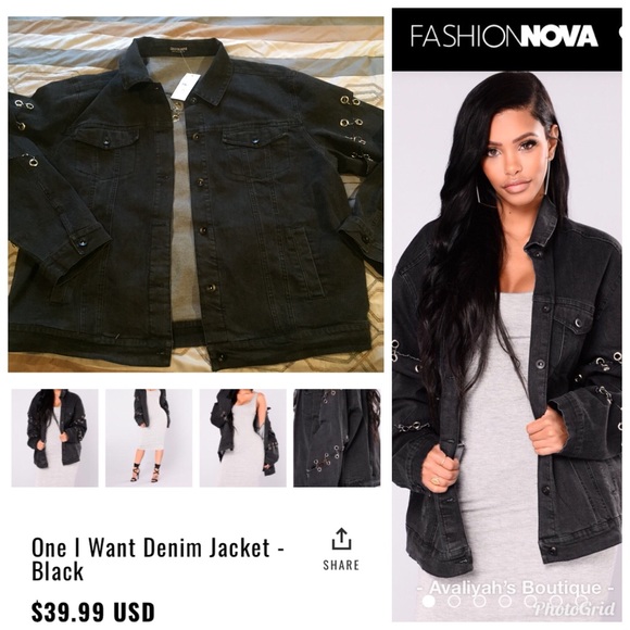 fashion nova black jean jacket